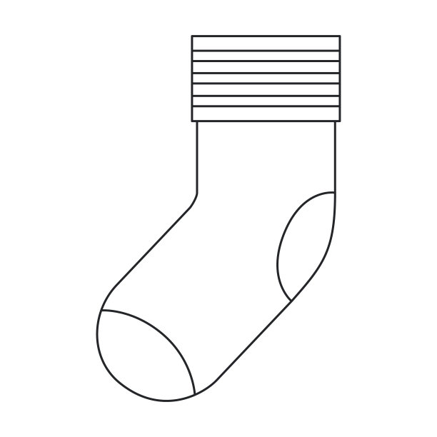 单色剪影的一只袜子图片下载