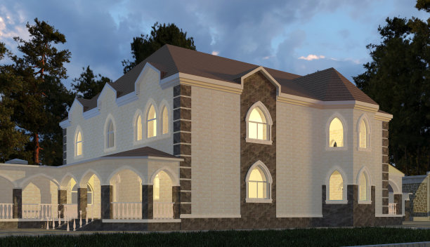 建筑照片逼真渲染3D插图图片下载