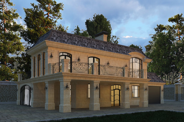 建筑照片逼真渲染3D插图图片下载