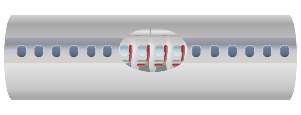 飞机的外部和内部。焦点经济舱座位图片下载