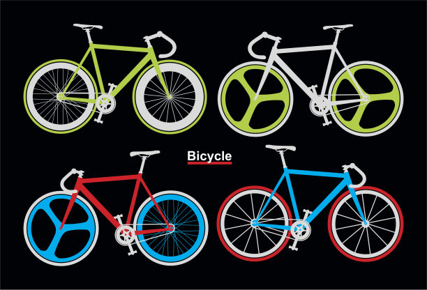 设置自行车运动矢量图像图片下载
