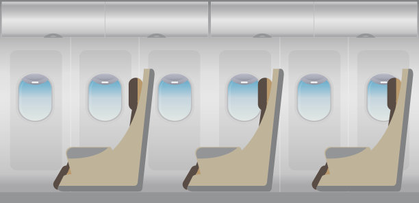 飞机内部，商务舱座位图片下载