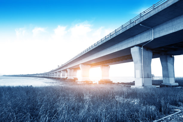 中国浙江省杭州湾跨海大桥夜景图片下载