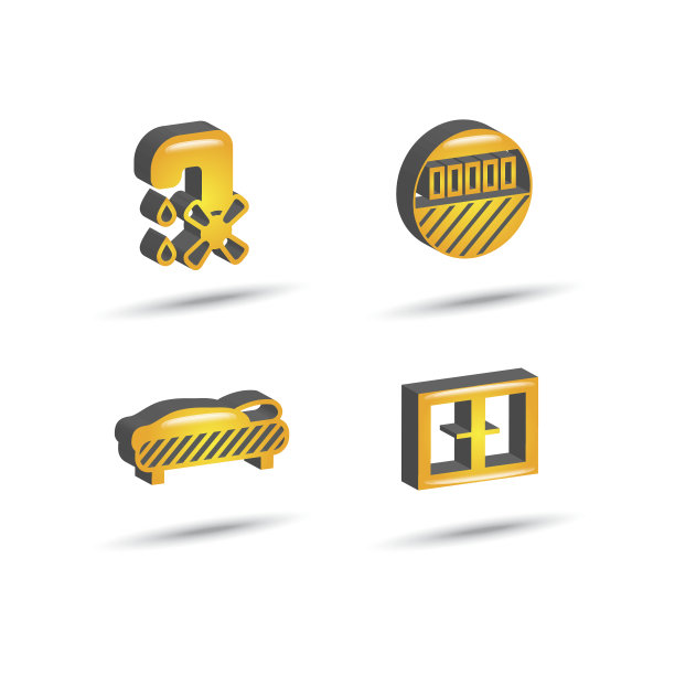 三维房屋设备图标集图片下载