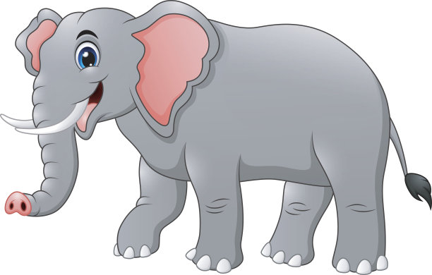 可爱的大象卡通素材图片
