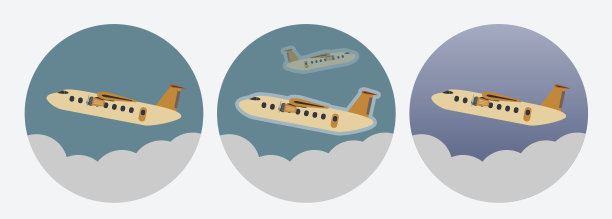 老式乘客涡轮螺旋桨飞机图标图片下载