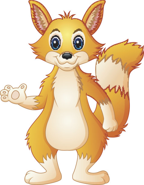 可爱的狐狸卡通站立图片下载