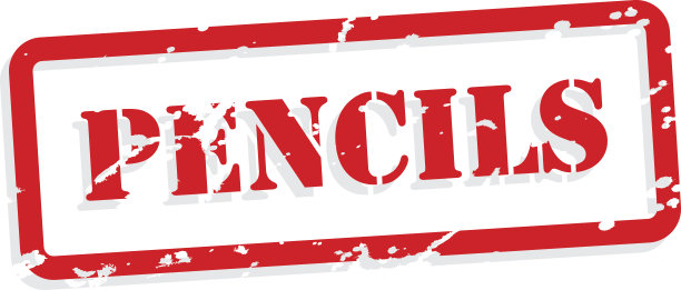 铅笔橡皮图章矢量图片下载