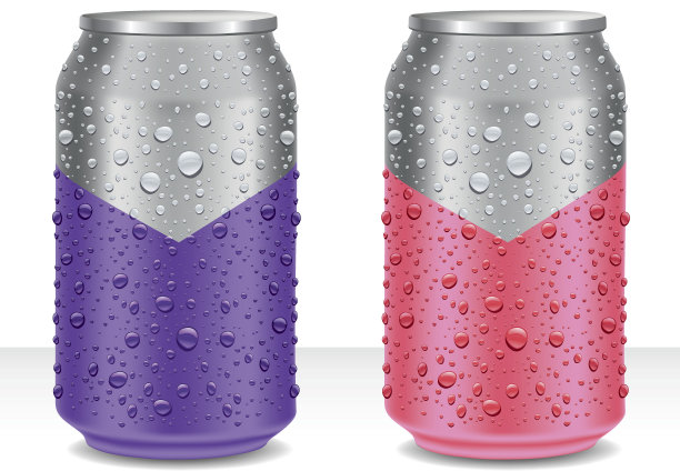铝罐上的水滴-啤酒，果汁，能量饮料图片下载