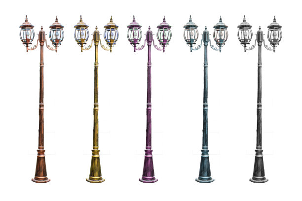 美丽的白色背景上的电线杆。图片下载