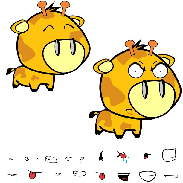 滑稽的小大头长颈鹿表情集1图片下载