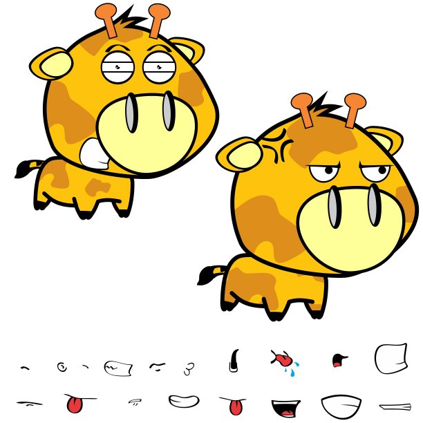 有趣的小大头长颈鹿表情设置7图片下载