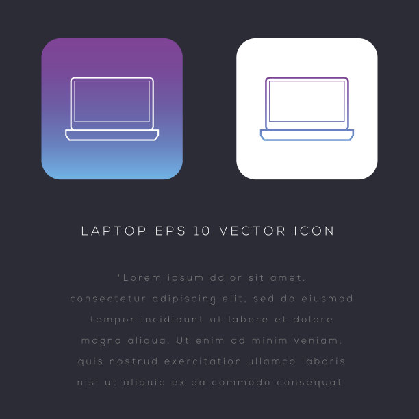 笔记本电脑图标设计现代平面背景图片下载
