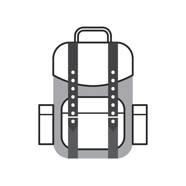 野营包孤立图标图片下载