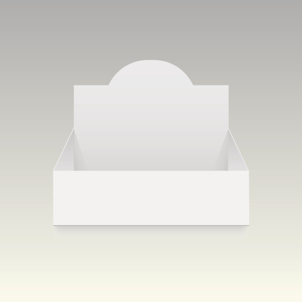 POS POI纸板空白空显示显示盒支架。矢量模拟模板为您的设计做好准备。图片下载