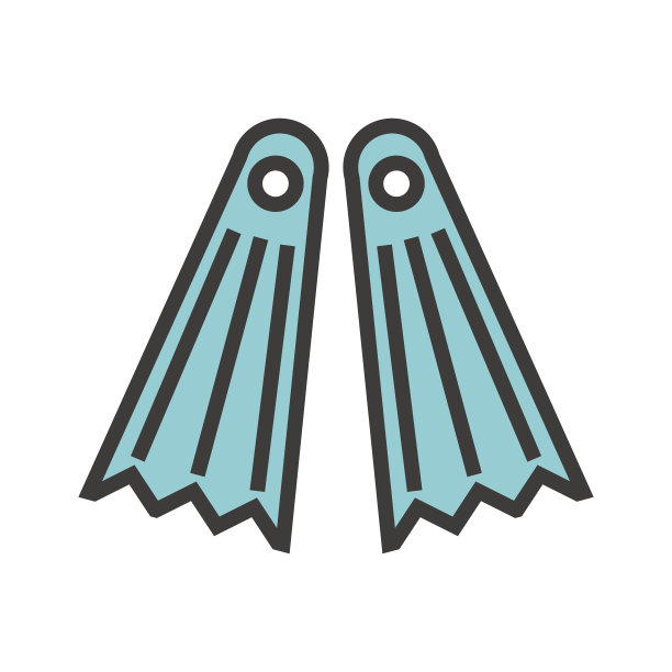 潜水和浮潜设备(脚蹼)插图。暑假/运动图片的Web和移动。图片下载