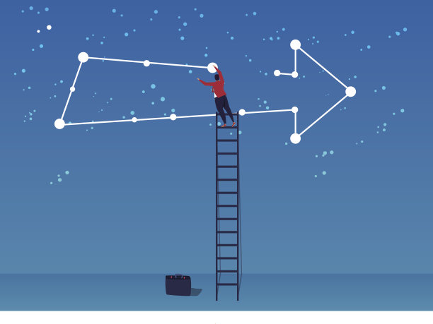 商人把星星串成箭头图片下载