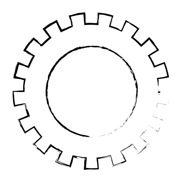 小齿轮图标轮廓模糊单色图片下载