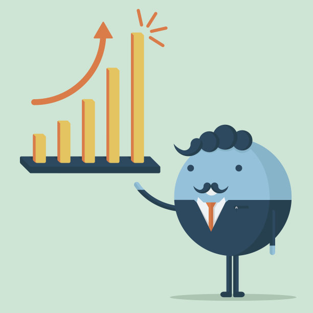 商人卡通人物呈现成长图图片下载