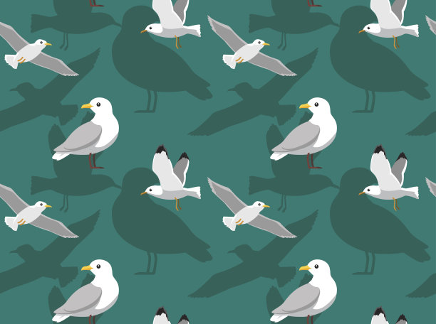 海鸥卡通无缝壁纸图片下载