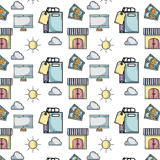 购物袋与标签营销策略背景图片下载