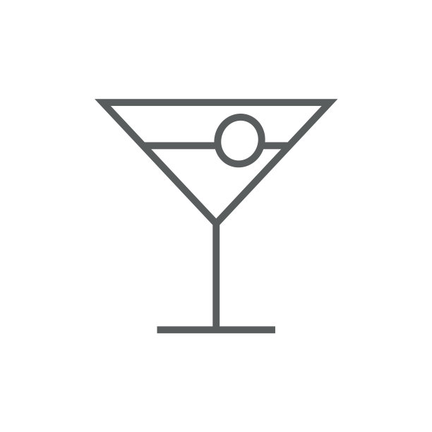 鸡尾酒杯线条图标图片下载