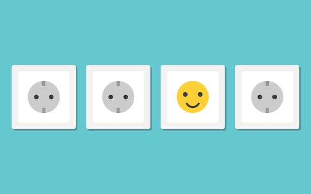 正面微笑插头插座图片下载