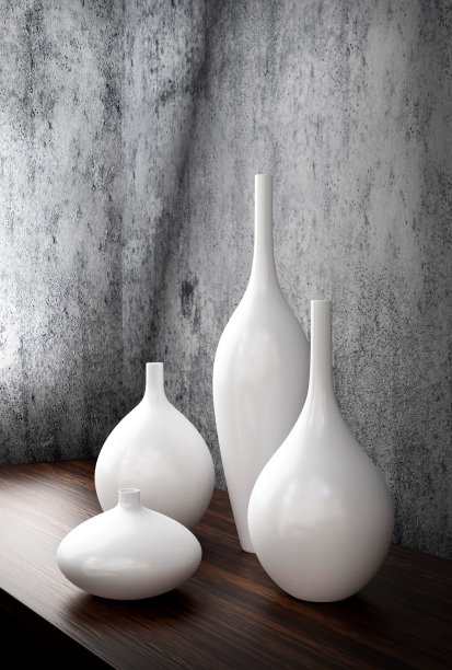 瓷器白色装饰花瓶装饰图片下载