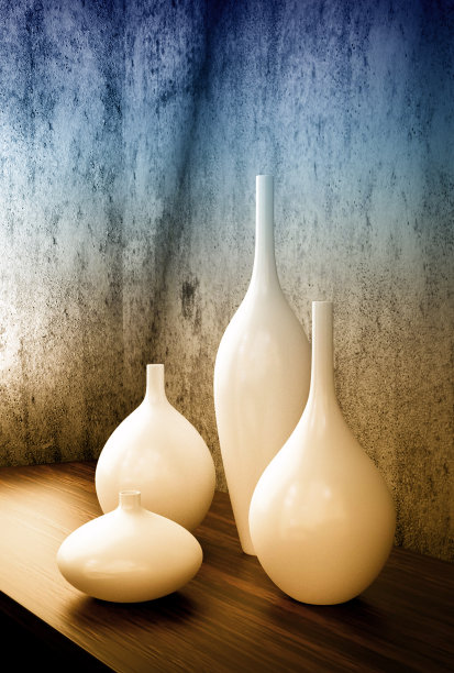 瓷器白色装饰花瓶装饰图片下载