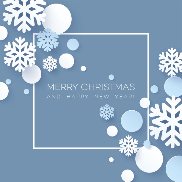 纸工艺品雪花圣诞背景。矢量图素材图片