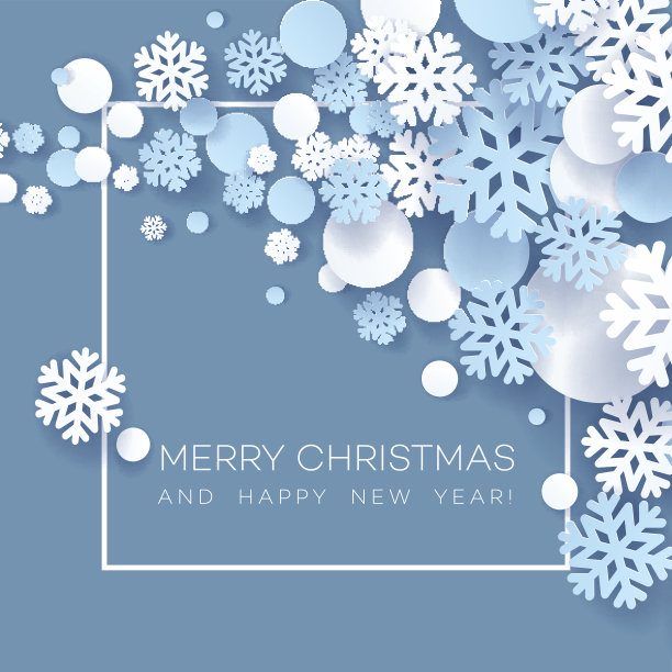 纸工艺品雪花圣诞背景。矢量图素材图片