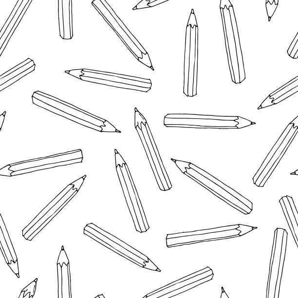 彩色铅笔的模式。无缝纹理与铅笔。涂鸦向量元素。回到学校背景。图片下载