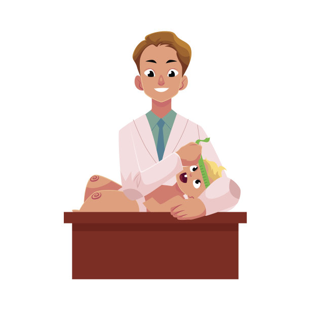 医生，儿科医生测量婴儿，婴儿头部图片下载