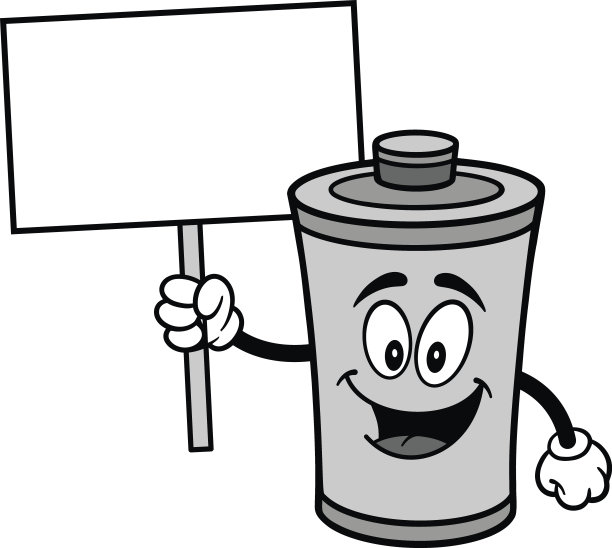 带标志插图的电池图片下载