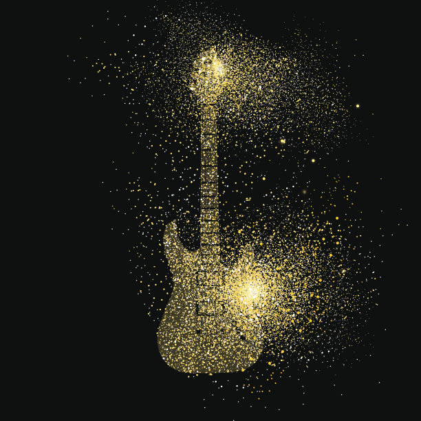 电吉他金闪艺术概念符号图片下载