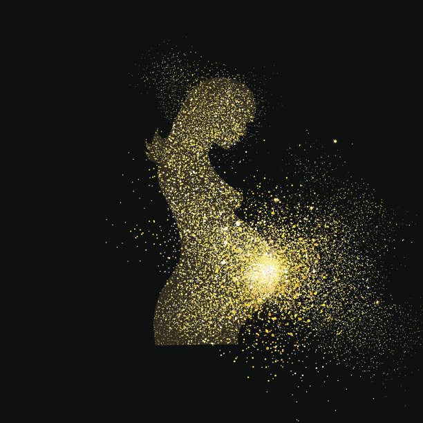 孕妇金闪艺术概念符号图片下载