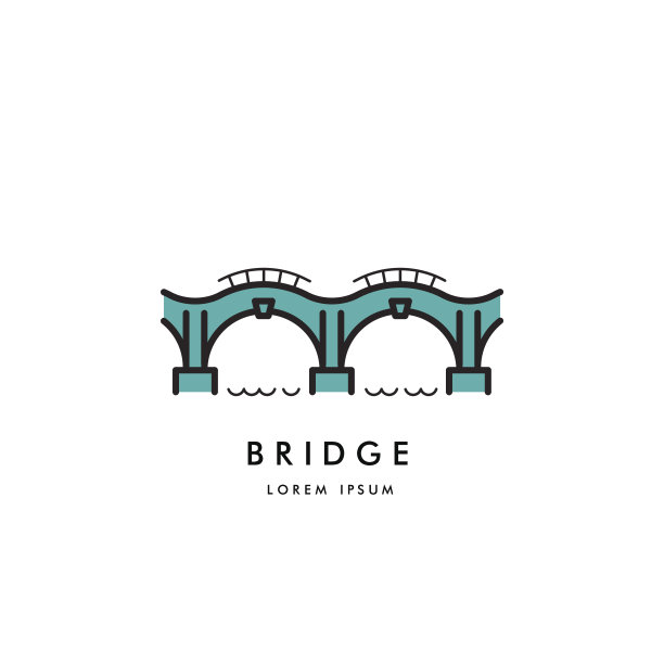 桥框轮廓图标矢量图片下载