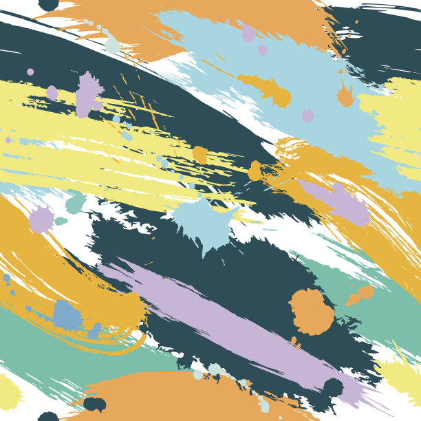 彩色无缝图案与飞溅和斑点图片下载