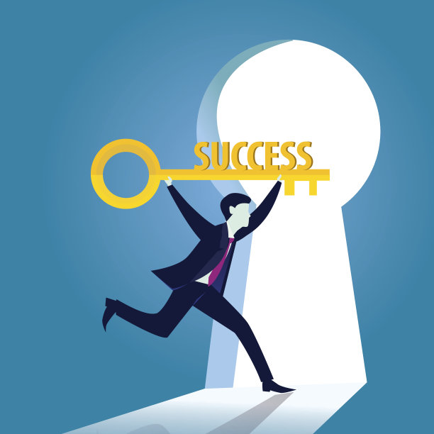 拥有成功之钥的商人图片下载