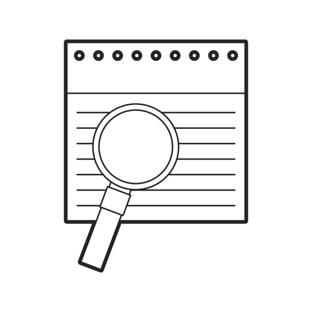 带放大镜的笔记本纸图片下载