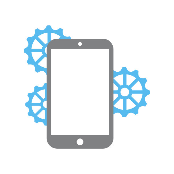 带齿轮的智能手机图片下载