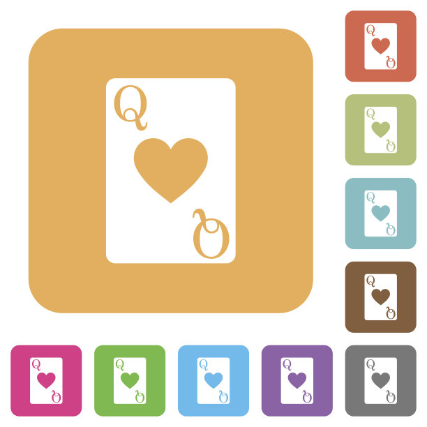 红心皇后卡片圆形方形扁平图标图片下载
