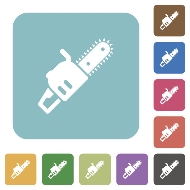 链锯圆形方形扁平图标图片下载