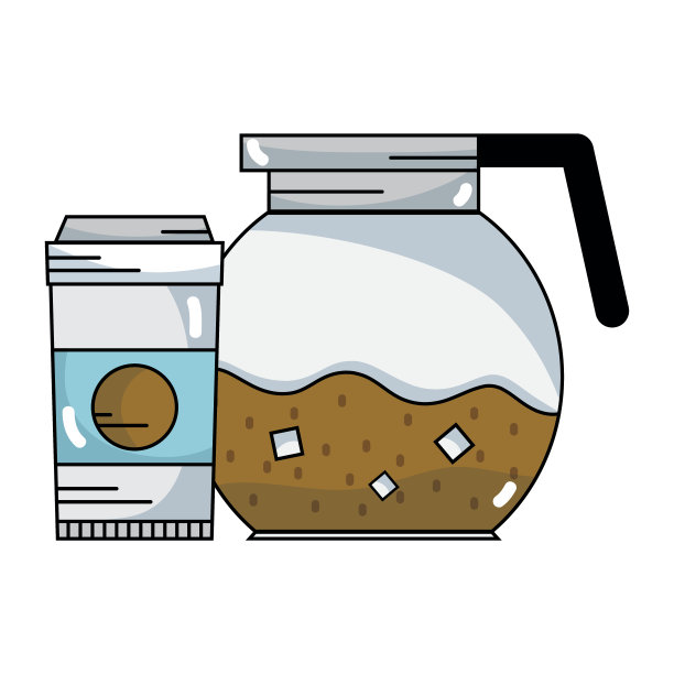 美味的咖啡塑料杯和罐子图片下载