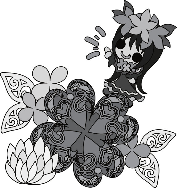 三叶草珠宝和可爱的小女孩图片下载