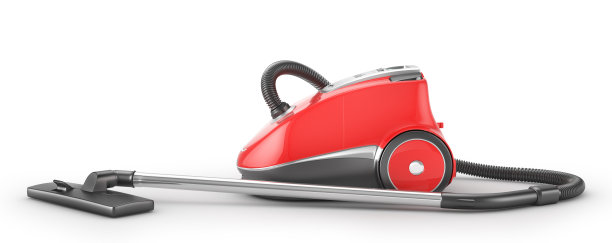 红色真空吸尘器隔离图片下载