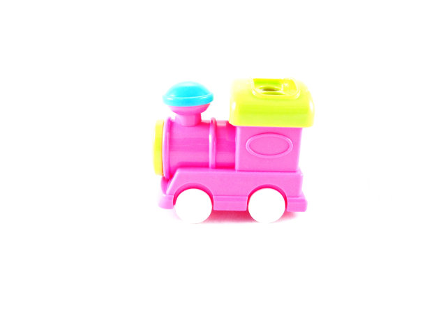 彩色的火车塑料玩具，粉红色的古代模型图片下载