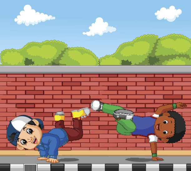 嘻哈舞者卡通图片下载