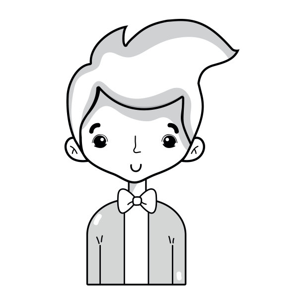 线条不错的男孩优雅的西装和发型设计图片下载