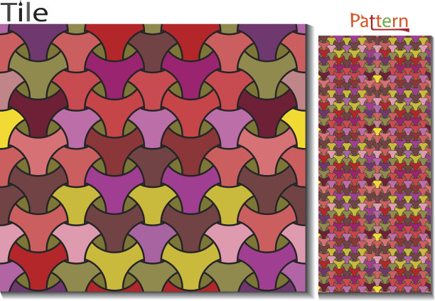 三叉块镶嵌。重复的联锁数据。Bishamon装甲主题。Sashiko刺绣。矢量抽象背景、彩色背景、壁纸或背景、织物样布也可用于太妃包装纸或包装纸图片下载